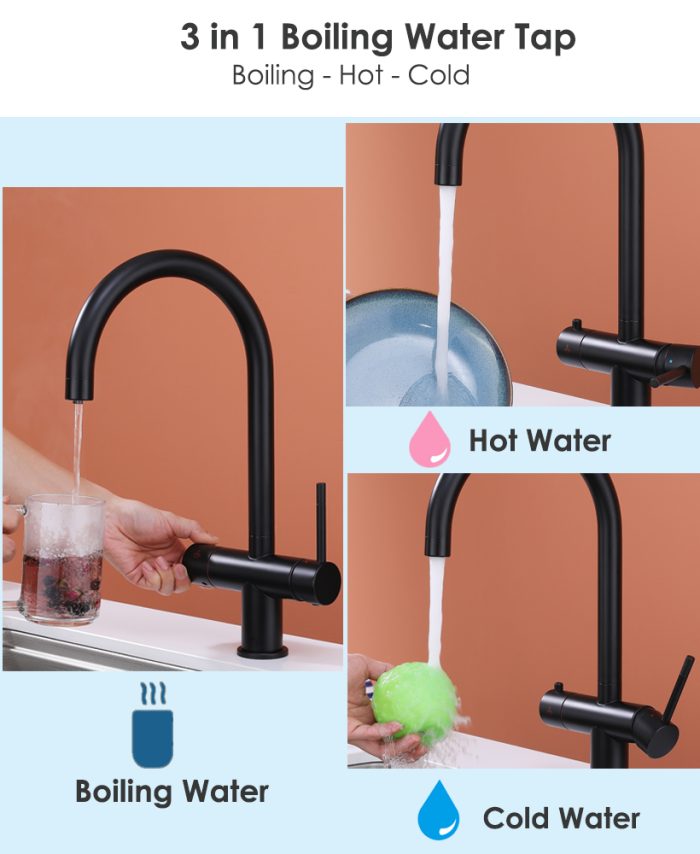 OSAKA 3in1 Boiling Water Tap Stainless Steel - Image 3