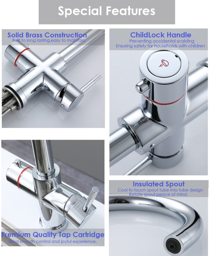 KYOTO 4 IN 1 Boiling Water Tap | 2.4L Rapid Boiler System | C-Shape Design - Image 7