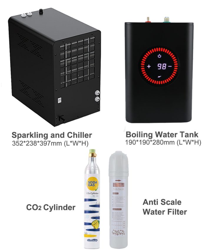 TOKYO 6-IN-1 Boiling Water Tap Sparkling Chilled Water Stainless Steel - Image 12