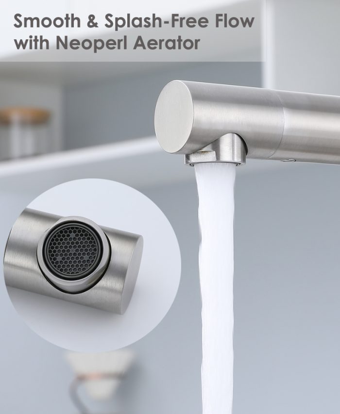 Stainless Steel Kithcen Mixer Tap with Rotatable Nozzle - Image 4