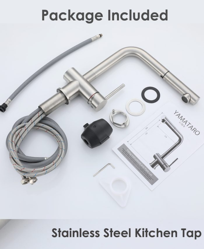 Stainless Steel Kithcen Mixer Tap with Extendable Pull-Out Spray - Image 5