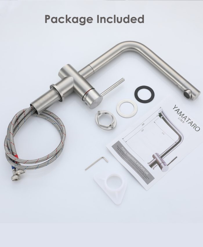 Stainless Steel Kithcen Mixer Tap with Rotatable Nozzle - Image 7