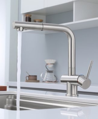Stainless Steel Kithcen Mixer Tap with Extendable Pull-Out Spray