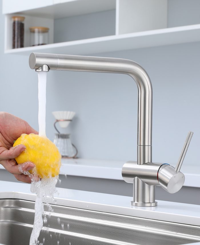 Stainless Steel Kithcen Mixer Tap with Rotatable Nozzle - Image 2